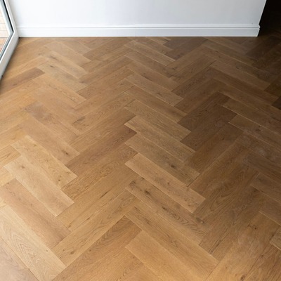 Riviera Click 14/3 x 150mm Caramel Oak Herringbone Engineered Wood Flooring