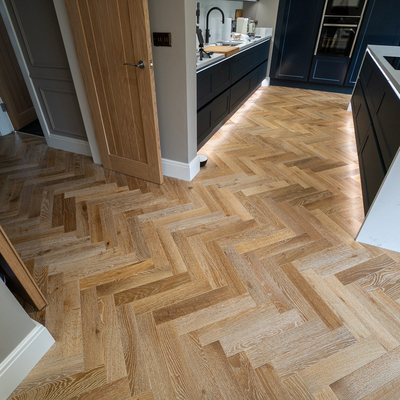 Riviera 18/4 x 90mm Smoked Limed Oak Herringbone Engineered Wood Flooring