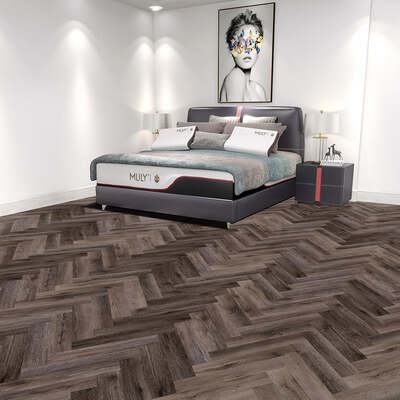Job Lot - 12 Packs/26.76sqm of Lusso Portofino Herringbone Port Oak Glue Down LVT Vinyl Flooring