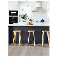 Floor Pops Pack Of 7 Light Grey Wood Peel &Amp; Stick Floor Planks