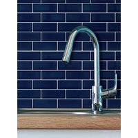 Walplus Deep Blue Glossy 3D Sticker Tile 30.5 X 30.5Cm - 6 Pcs