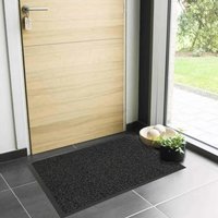 Oversized Black Non-Slip Door Mat - 48" x 32", Heavy-Duty Rubber, Ideal for Back