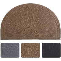 Rubber Doormat Indoor Outdoor Half Round Front Door Mat Non Slip Backing Floor M