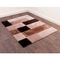 Blocks Polyester 60x110cm 3D Carved Rug In Natural